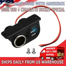 Dual USB 12V Car Cigarette Lighter Socket Splitter Charger Power Adapter Outlet