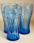 Vintage COCA-COLA Blue Drinking Glasses 3 pcs McDonalds Premium