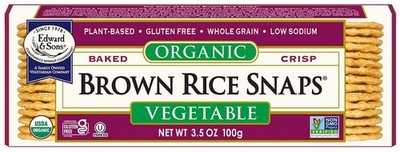 Organic Gluten Free Brown Rice Crackers 3.5oz Pack of 12 Healthy Snack