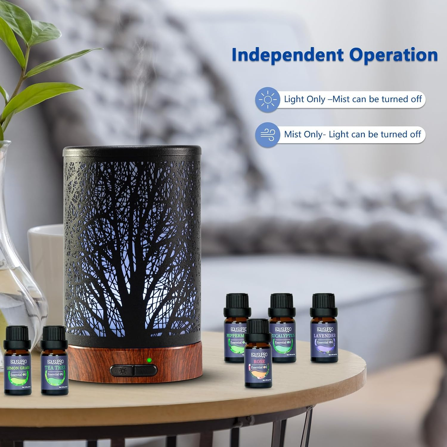 Oil Diffuser with Essential Oils Set – Aromatherapy Oil Diffuser 150Ml with 6 Es