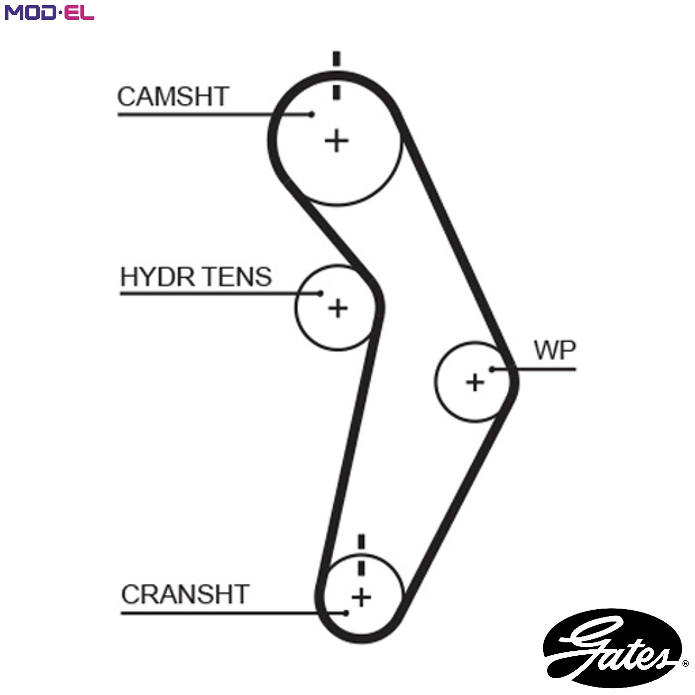 Timing belt T245 GATES for CHRYSLER DODGE PLYMOUTH - Image 10
