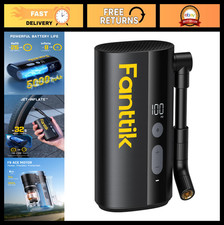 Portable Electric Bike Pump 150PSI, 32s Inflate, Auto Stop, Presta/Schrader, MTB