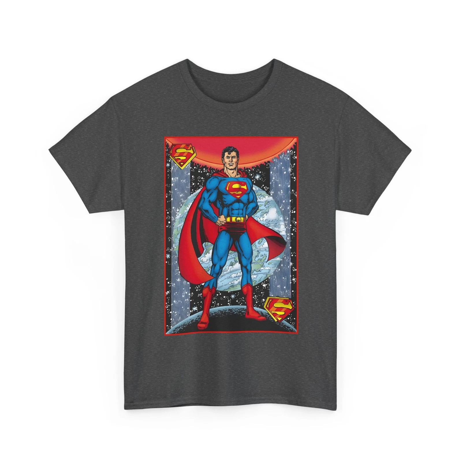 Superman T-Shirt - George Perez Justice League Postcard Art - DC Comics - 1980s
