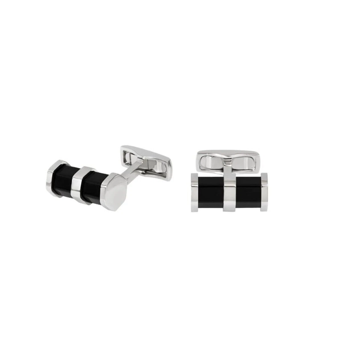 Set di gemelli e orecchini a bottone in argento sterling, con madreperla e punzoni inglesi. - Italia