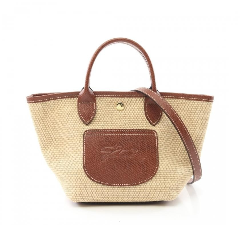 Longchamp Le Pliage Mini Tote in Beige Brown Leather 2-Way Bag