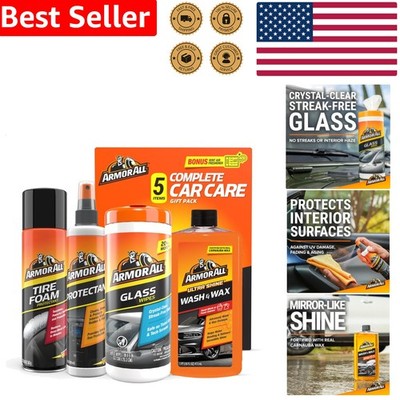 Complete Car Cleaning Kit - Wash Wax Tire Foam Glass Wipes Protectant
