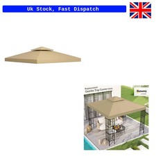 Modern 3x3m Beige Replacement Canopy for Gazebo - Elevate Your Outdoor Space