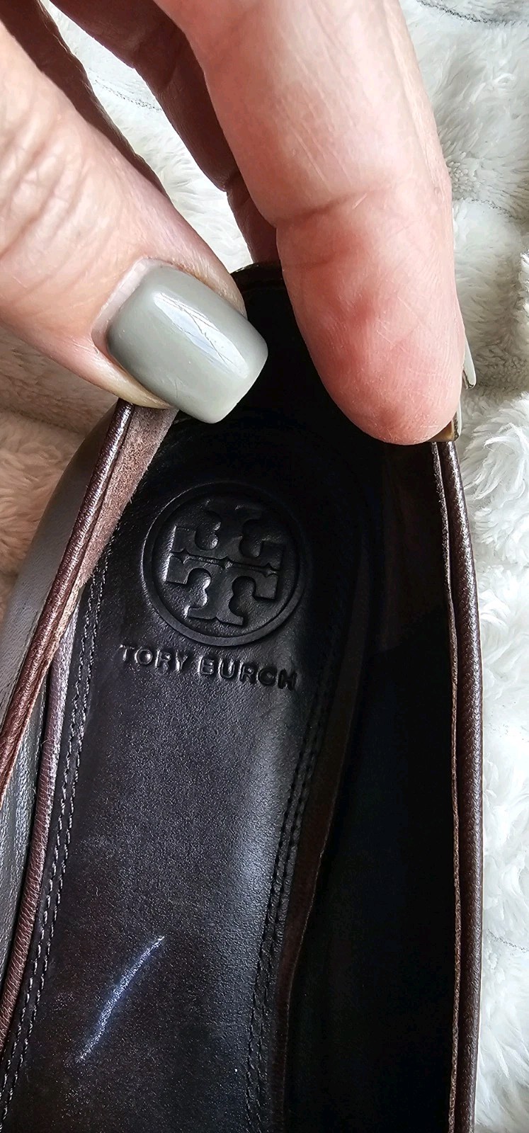 Tory Burch Women's 10M Brown Leather Calf Hair Gemini Loafers thumbnail 4