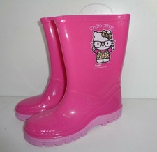 Hello Kitty Girls New Kids Waterproof Wellies Wellingtons Junior Boots Size 8