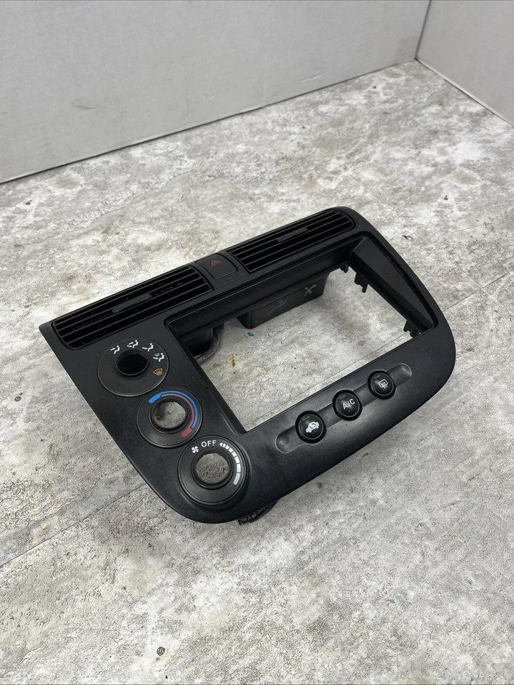 Honda Civic 2001-2005 rejillas de ventilación centrales tablero radio control de clima bisel negro Foto 3 de 4