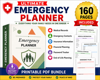 DIGITAL CONTENT- Emergency Binder Printable | End of Life Planner | Household Fa