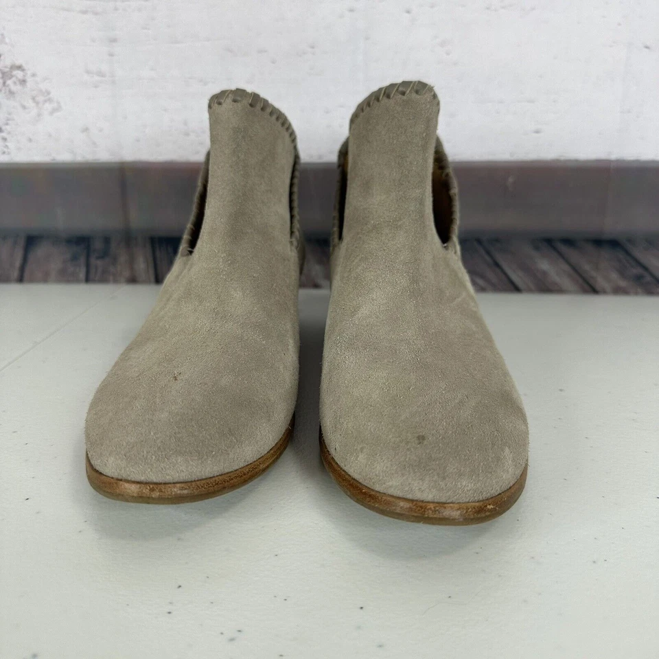 Jack Rogers Botines Mujer 9 M Gris Gamuza Sin Cordones Tacón Bloque Cuero Informal Foto 3 de 4