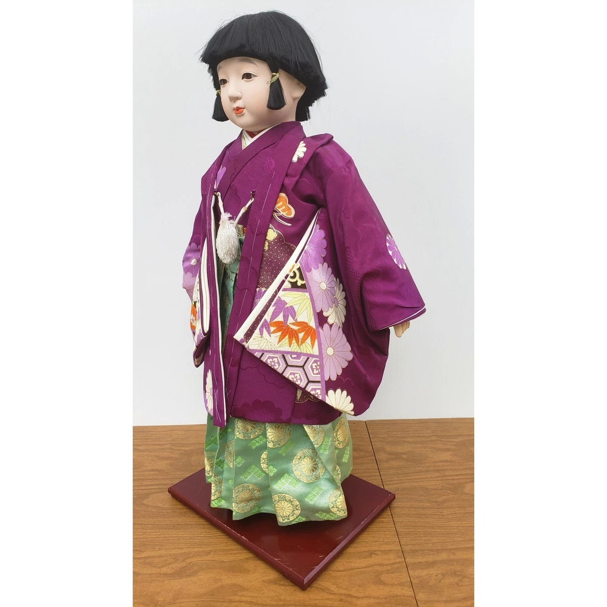 日本人形 紺色着物 傘付き Japanese traditional doll 日本人形 紺色