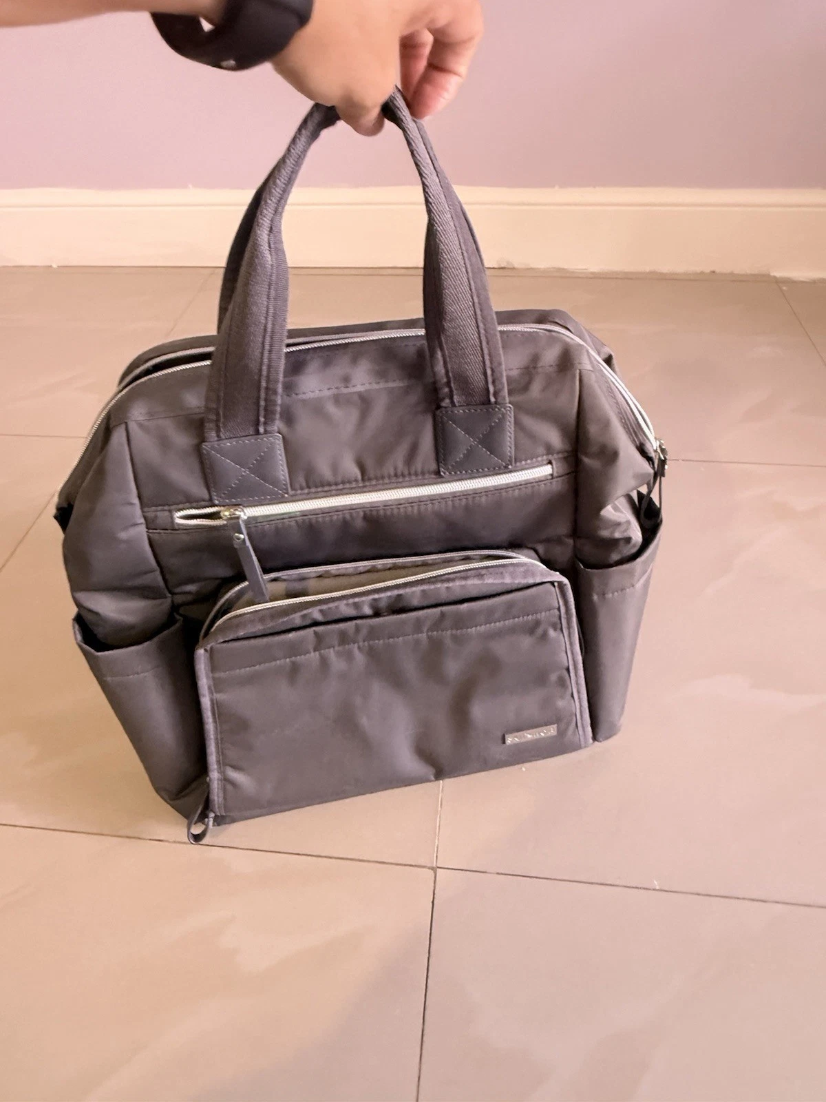 Bag Skip Hop MainFrame Diaper Bag Backpack: Gray/Multi-Function Baby/10 pockets