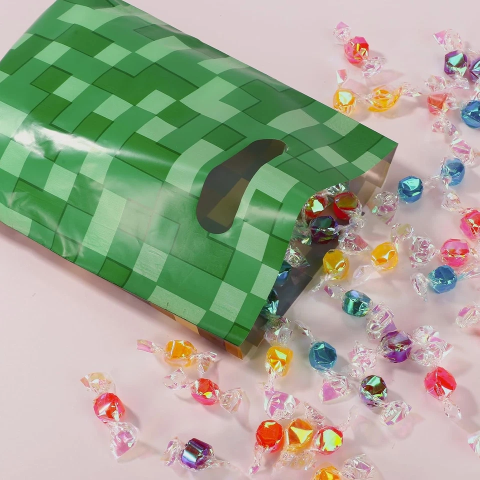 Bolsas de fiesta Pixel 50 un., 2 estilos bolsa de regalo de plástico Pixel tema de videojuego Birthda Foto 4 de 4