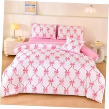6 Pcs Bed in A Bag Full Comforter Set for Girls,Pink Bow Full-6Pcs Bow-2