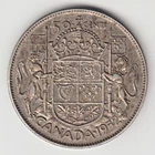 1952 Canadian 50 Cents, George VI, Silver (.800), ASW .3oz KM# 45