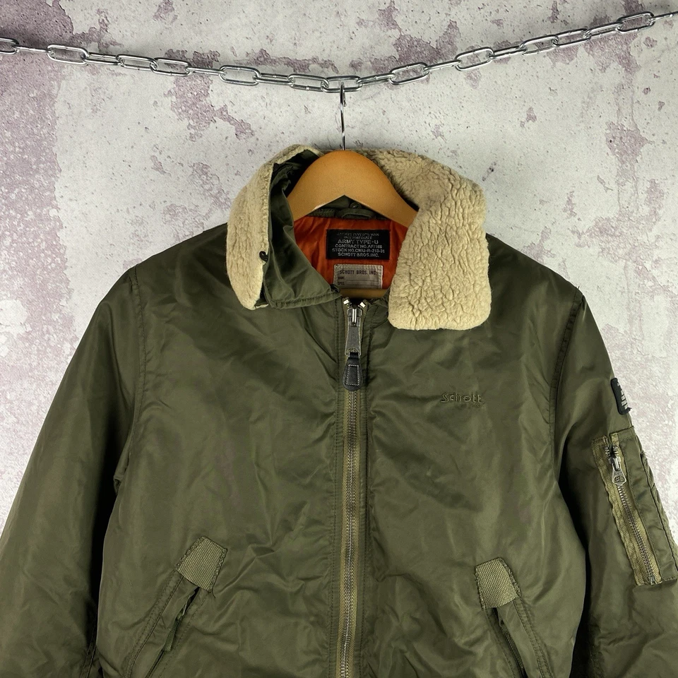 Schott Bros Bomber Jacket Long Sleeve Military Style Army Aviation USA Size L - Image 2 of 4