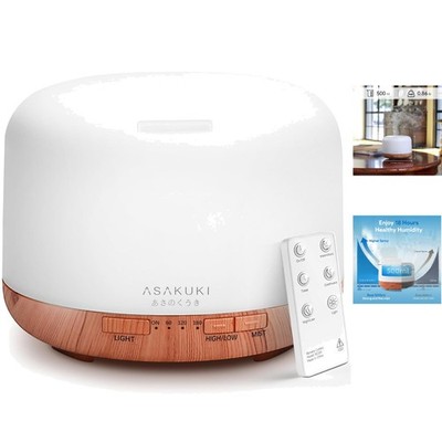 Versatile 500ML Humidifier - 7 Color LED Diffuser with Auto Shut-off Feature