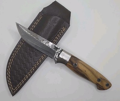 Beautiful Random San Mai Damascus Knife With Ironwood Handle
