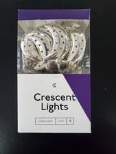  New  CRESCENT MOON LIGHTS WITH CLEAR CORD 15 FEET INDOOR/OUTDOOR C3016