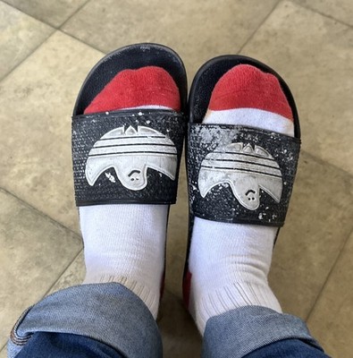 Adidas X Mark Gonzales Shmoofoil Slides Men s Size 9 paint covered