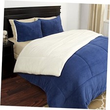 Furhaven Replacement Dog Bed Cover Ultra Plush Faux Fur  Full/Queen Navy Blue