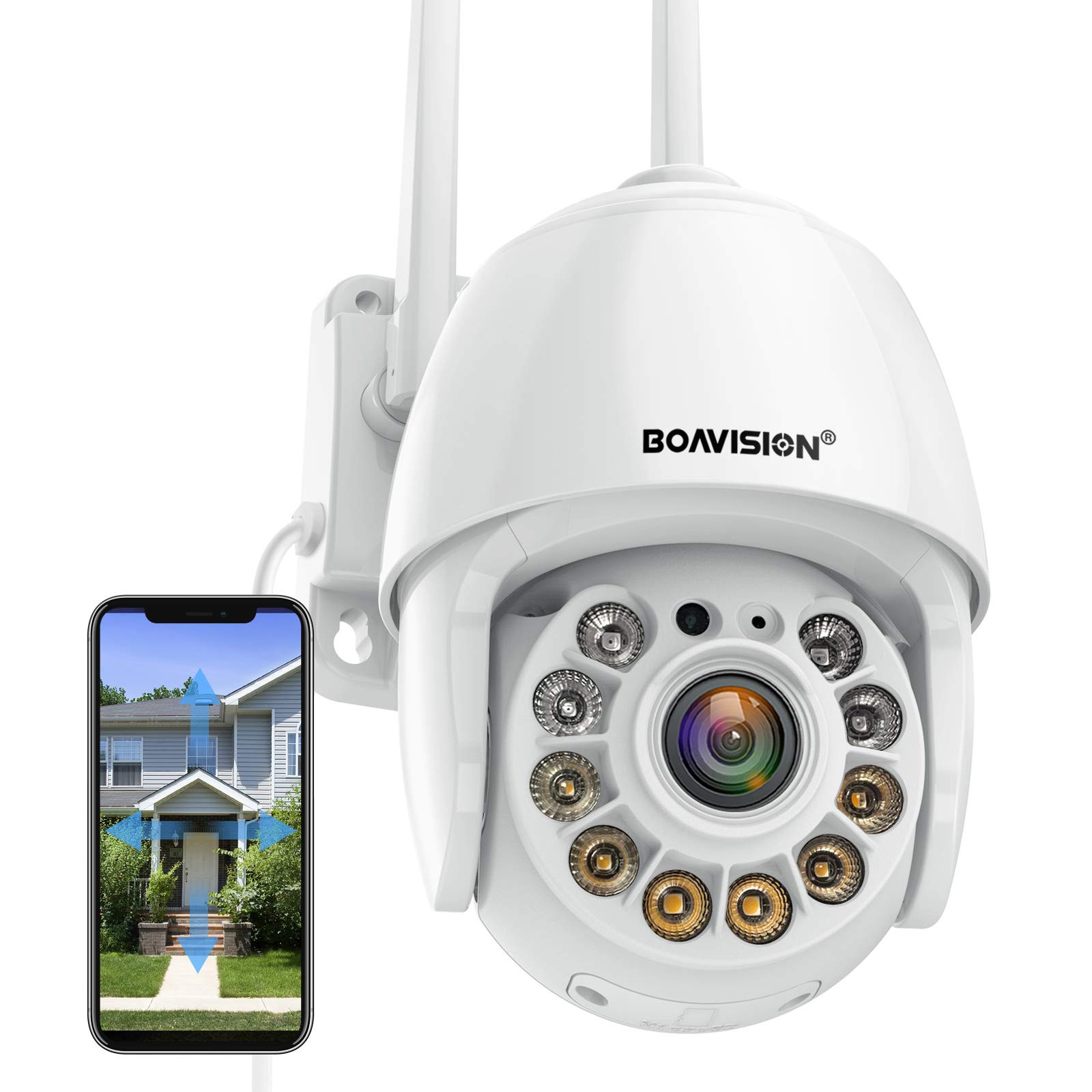 Wireless Outdoor Security Camera with 360° View WiFi IP Home Surveillance System-image