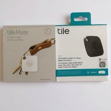 4 - Tile Mate T3001 Bluetooth Tracker White  Bonus Black Tile DISCONTINUED NIB