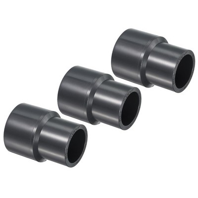 3pcs 1-1/4''x1'' SCH80 UPVC Reducer Pipe Fitting Straight Coupling Connector, Grey