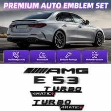 F&uuml;r Mercedes Autoaufkleber E53 TURBO4matic plus schwarz 4Stk E-Klasse AMG