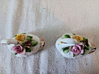  Salt And Pepper Shakers Flowers Vintage Royal Adderley Bone China Swan — photo 2