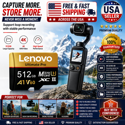 LENOVO 512GB 256GB 128GB Micro TF SD Card High Speed Class Flash Memory*