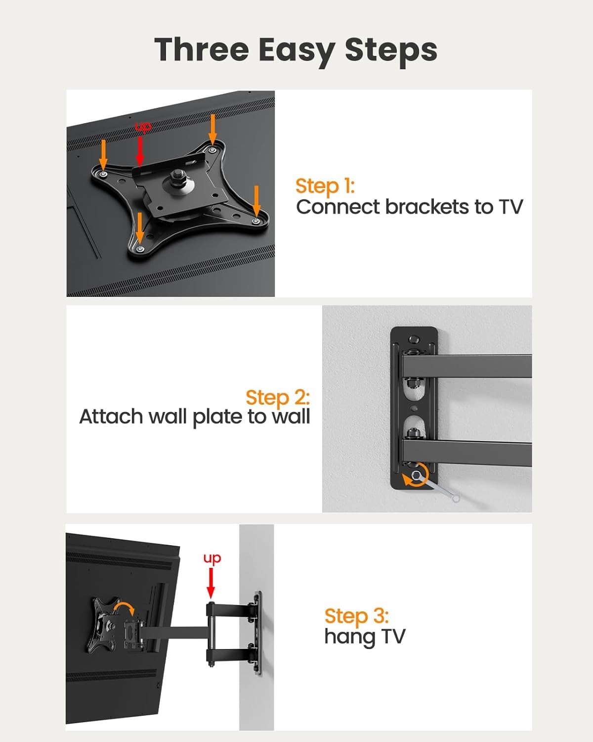 Articulating TV Wall Mount Bracket Flat Screen Computer Monitor Arm fit VESA New