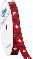 Grosgrain Navy White Stars Ribbon,3/8-Inch X 10-Yard,Red/Navy/White,Patriotic