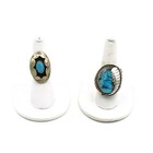 Southwest Sterling Turquoise Opal Agate Shadowbox 5.75-9 Rings Lot of 5 #S5225-3 — photo 2