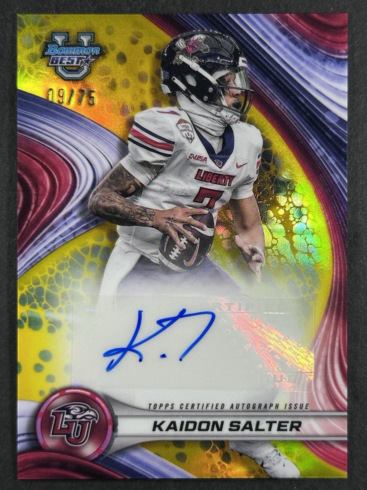 2024 Bowman Best University Kaidon Salter Best Of 2024 Auto Yellow Refractor /75