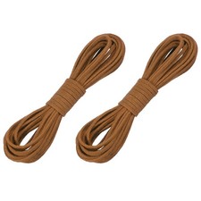 2 Pcs Faux Suede Leather Cord, 2.6mm x 5.5 Yards Flat String, Coffee
