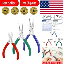 Mini Jewelry Pliers Set: Needle-Nosed  Side Cutters for DIY Crafts - Ergonomic