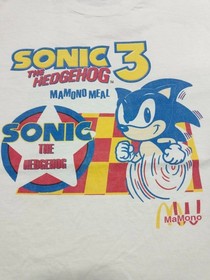 Vintage Sonic the Hedgehog 3 1990s Promo McDonald Mamono Meal Game Rare Shirt