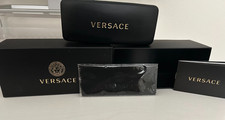 USED VERSACE HARD BLACK AUTHENTIC EYEGLASSES SUNGLASSES CASE W/CLOTH
