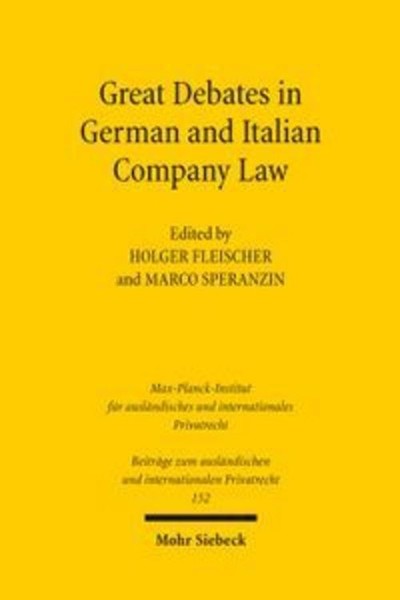 Great Debates In German And Italian Company Law Holger Fleischer-image