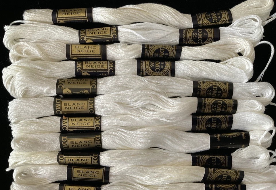 DMC 25 Mouline Special 8M Embroidery Thread Lot of 14 Blanc Neige Dollfus Mieg - Image 2 of 3