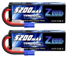 Zeee 2S Lipo Battery 7.4V 5200mAh 80C Hard Case Battery with EC5 Plug