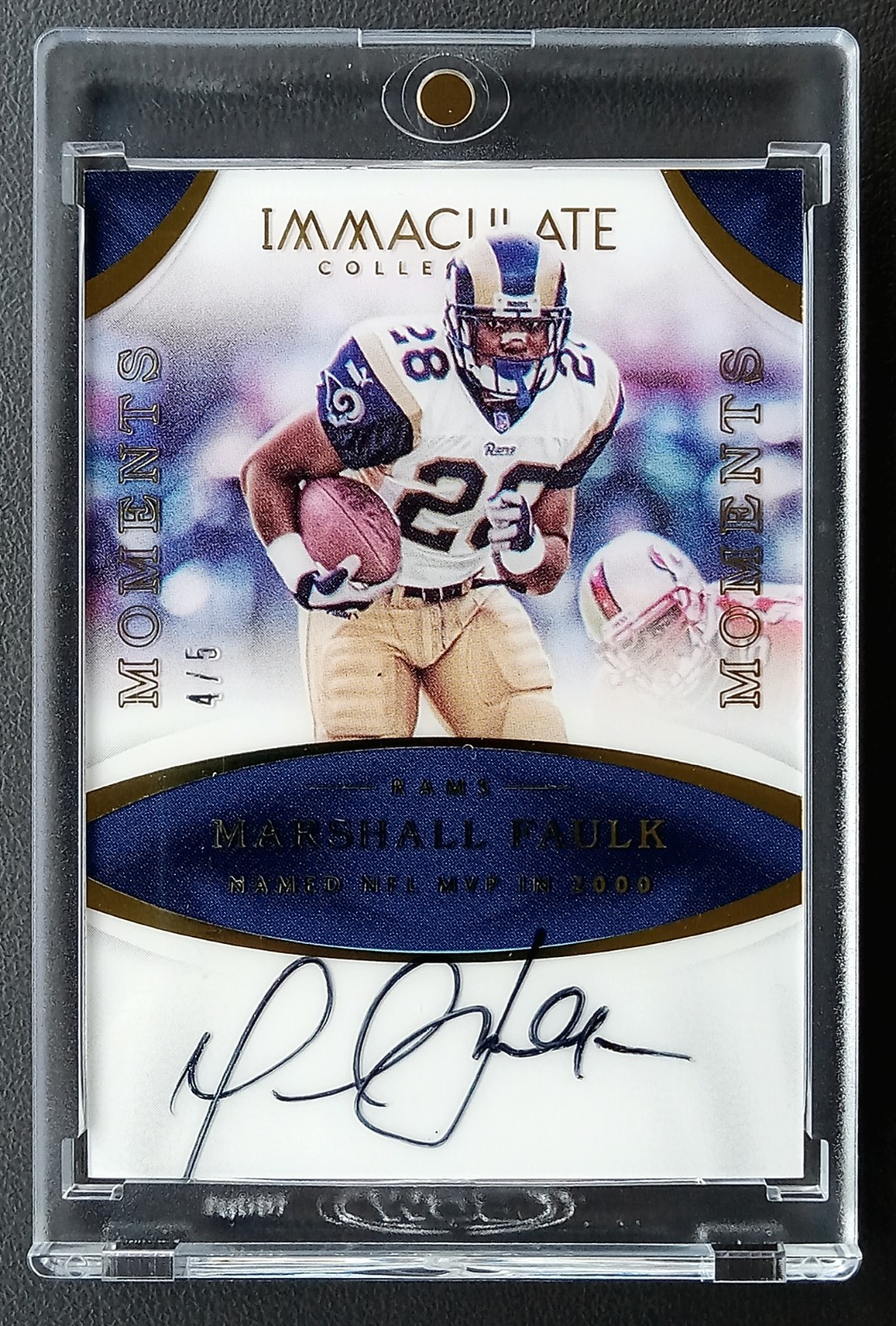 2017 Immaculate Collection Marshall Faulk #4/5 auto. Hall Of Famer & Former MVP! view 1