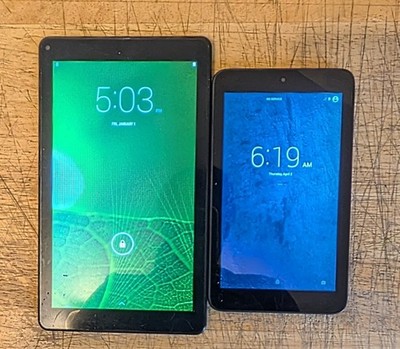 2 Android Tablets Bundle 7  + 10  Slice   Tested Working   WiFi   Read