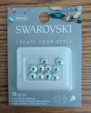 Swarovski 2088 Xirius Flatback Crystals 6mm SS30 Crystal AB - 10 Piece Retail...