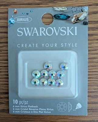 Swarovski 2088 Xirius Flatback Crystals 6mm SS30 Crystal AB - 10 Piece Retail...