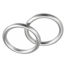 2Pcs 50mm ID 8mm Thick Welded O-Ring Craft 316 Stainless Steel Round