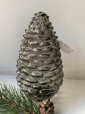 LED Glas Zapfen Groß Weihnachten Deko Skandi Impressionen Schwarz Neu 